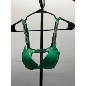Victoria's Secret Very Sexy Green Rhinestone Push Up Bra